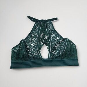 Victoria's Secret Very Sexy Green Lace Halter Bra Top Bralette Size Small